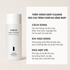 VERSO Gel Rửa Mặt Làm Sạch Sâu BHA 150 ml | Verso Deep Cleanse