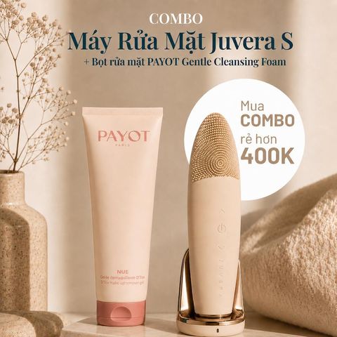 Combo Máy Rửa Mặt Juvera S Kèm Bọt Rửa Mặt PAYOT Gentle Cleansing Foam