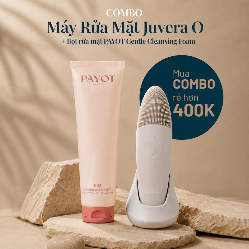 Combo Máy Rửa Mặt Juvera O Kèm Bọt Rửa Mặt PAYOT Gentle Cleansing Foam