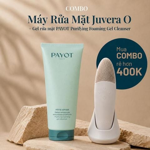 Combo Máy Rửa Mặt Juvera O Kèm Gel Rửa Mặt PAYOT Purifying Foaming Gel Cleanser