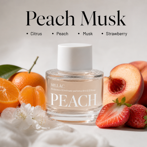 MILLAC Nước Hoa Vùng Kín Peach Musk 8 ml | Millac Probiotics III Intimate Perfume Peach Musk