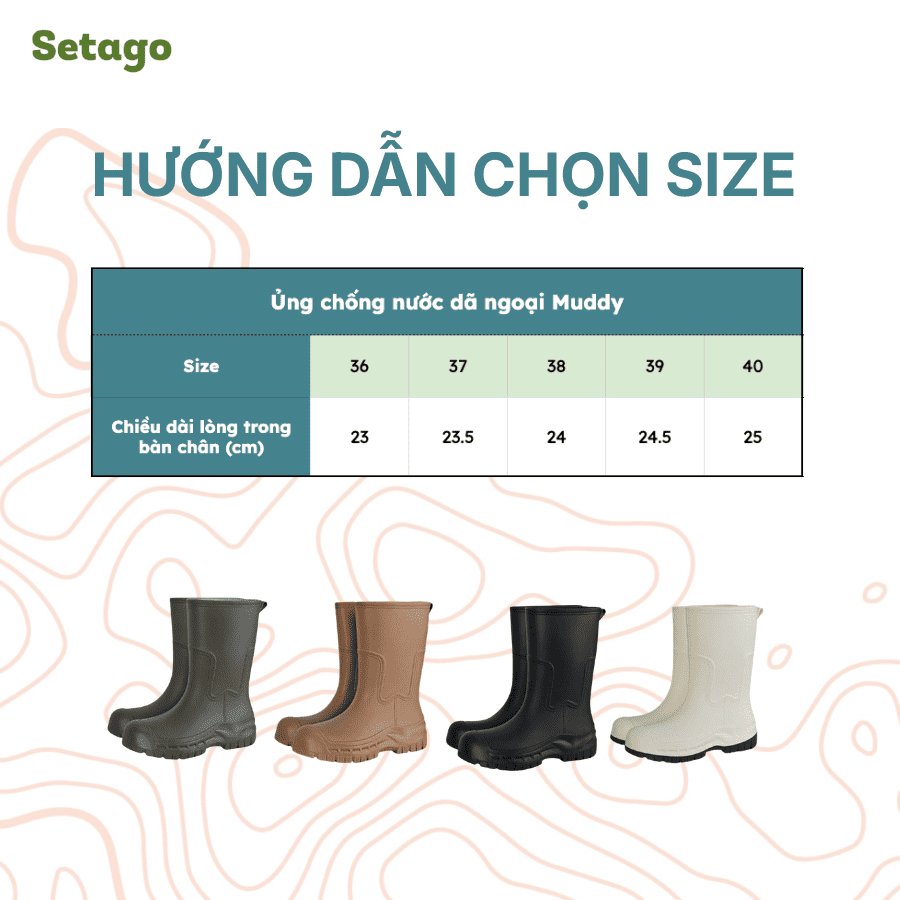Ủng đi mưa Muddy chống nước chống trơn trượt