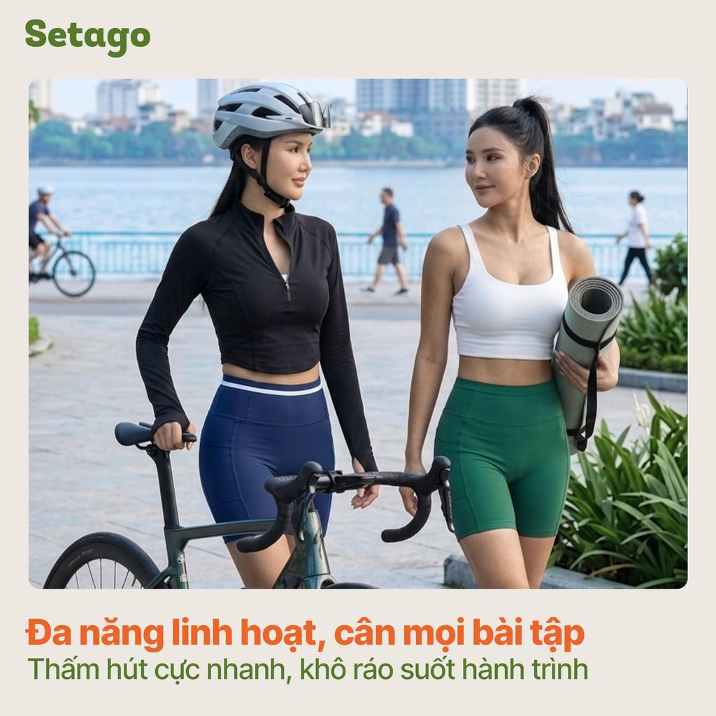 Quần legging ngắn nữ FlexRun siết eo tôn dáng siêu co giãn thể thao