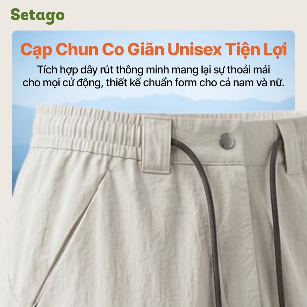 Quần dã ngoại ống cong Gemma vải gió kháng nước, nhẹ thoáng, thời trang