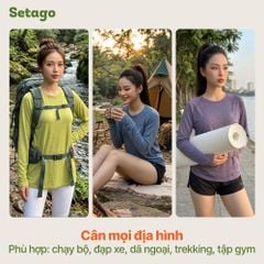 Áo dài tay nữ chạy bộ dã ngoại Motion co giãn, thoáng khí, thời trang