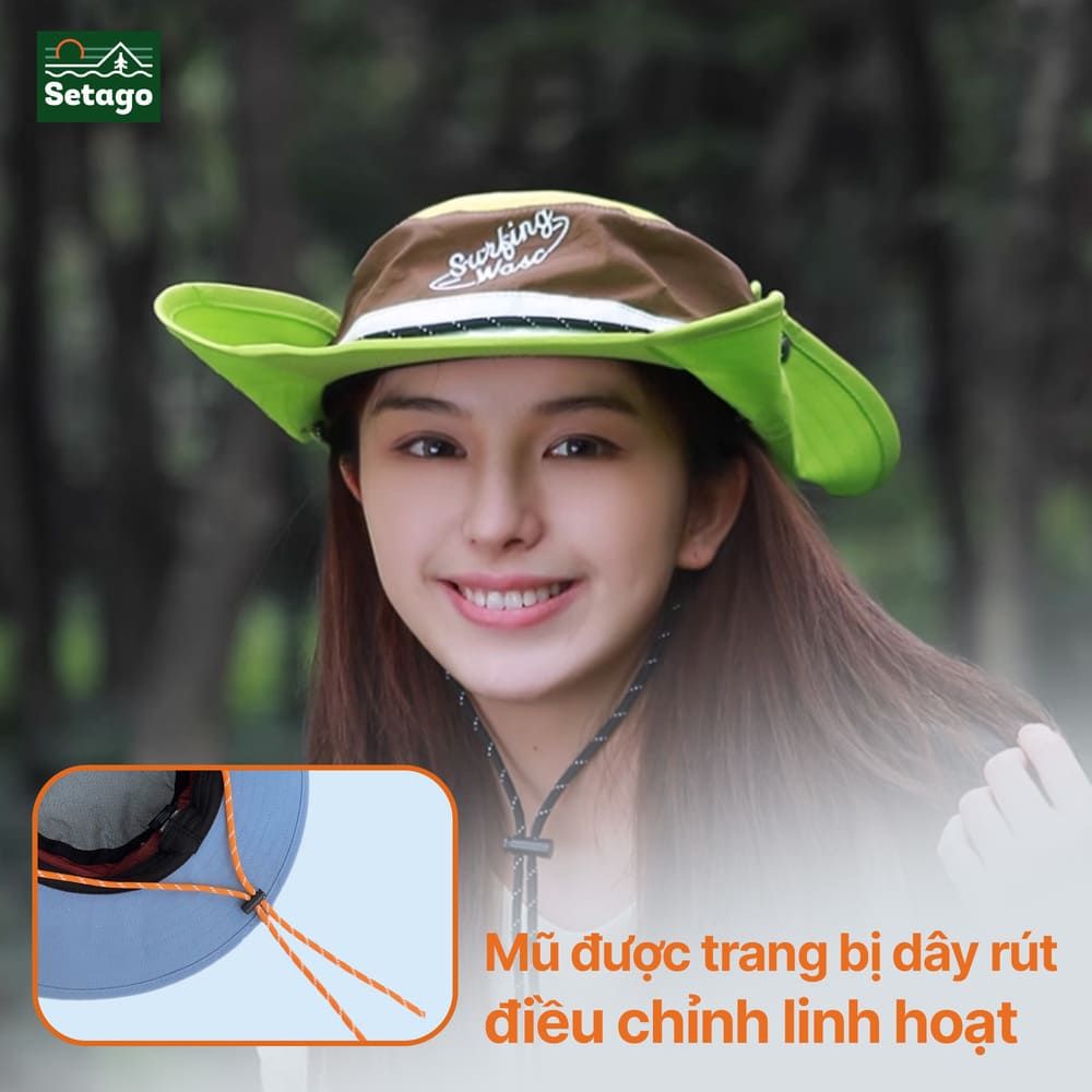 Mũ vành rộng phối màu Sunny Setago chống nắng