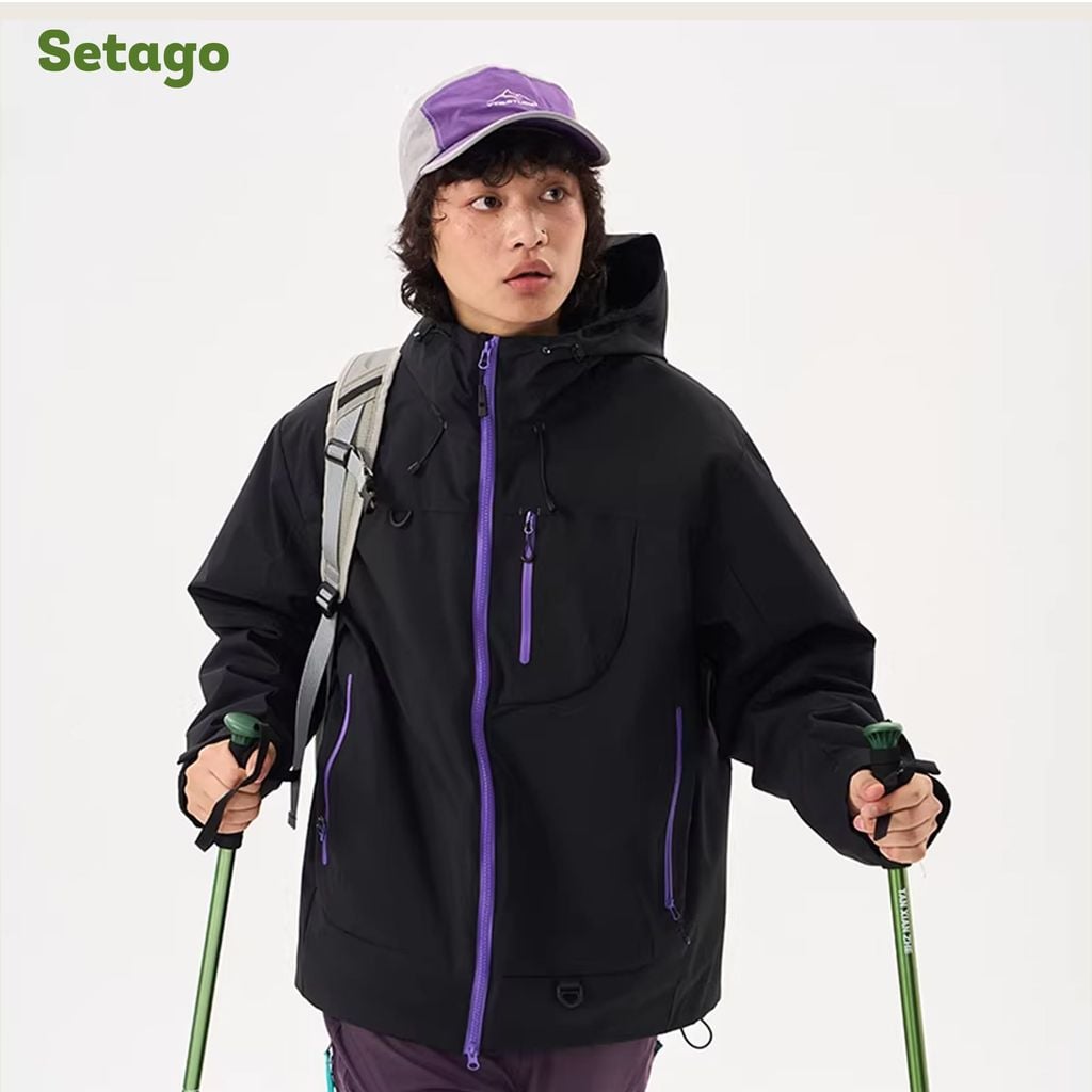 Áo khoác leo núi Nordic Pro – 2 lớp tách rời chống nước, cản gió & lót nỉ ô vuông