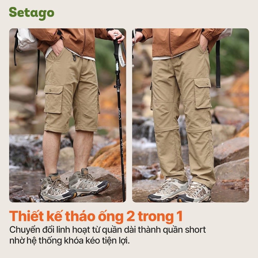 Quần dã ngoại, leo núi tháo ống 2 trong 1 Rebel đa năng, nhẹ thoáng, kháng nước, nhanh khô