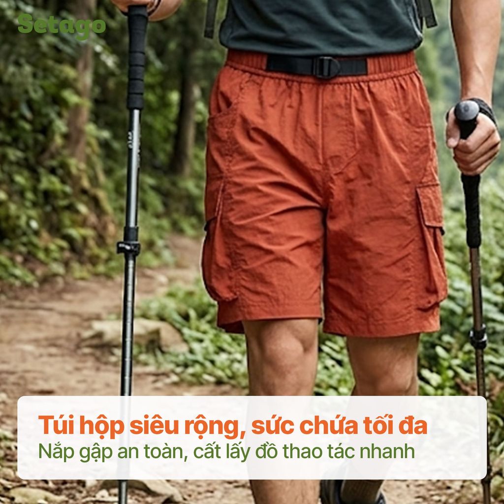 Quần short gió túi hộp unisex Nomad Cargo siêu nhẹ nhanh khô dã ngoại