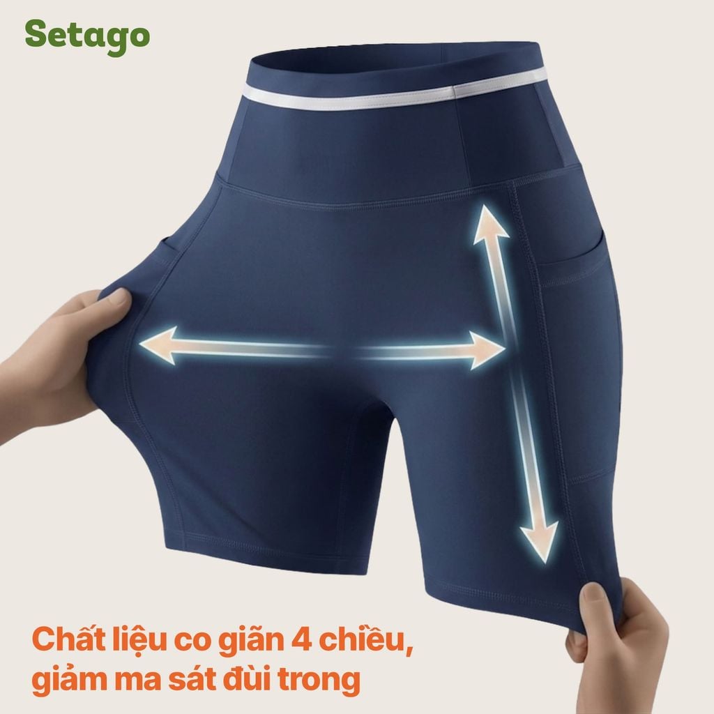 Quần legging ngắn nữ FlexRun siết eo tôn dáng siêu co giãn thể thao