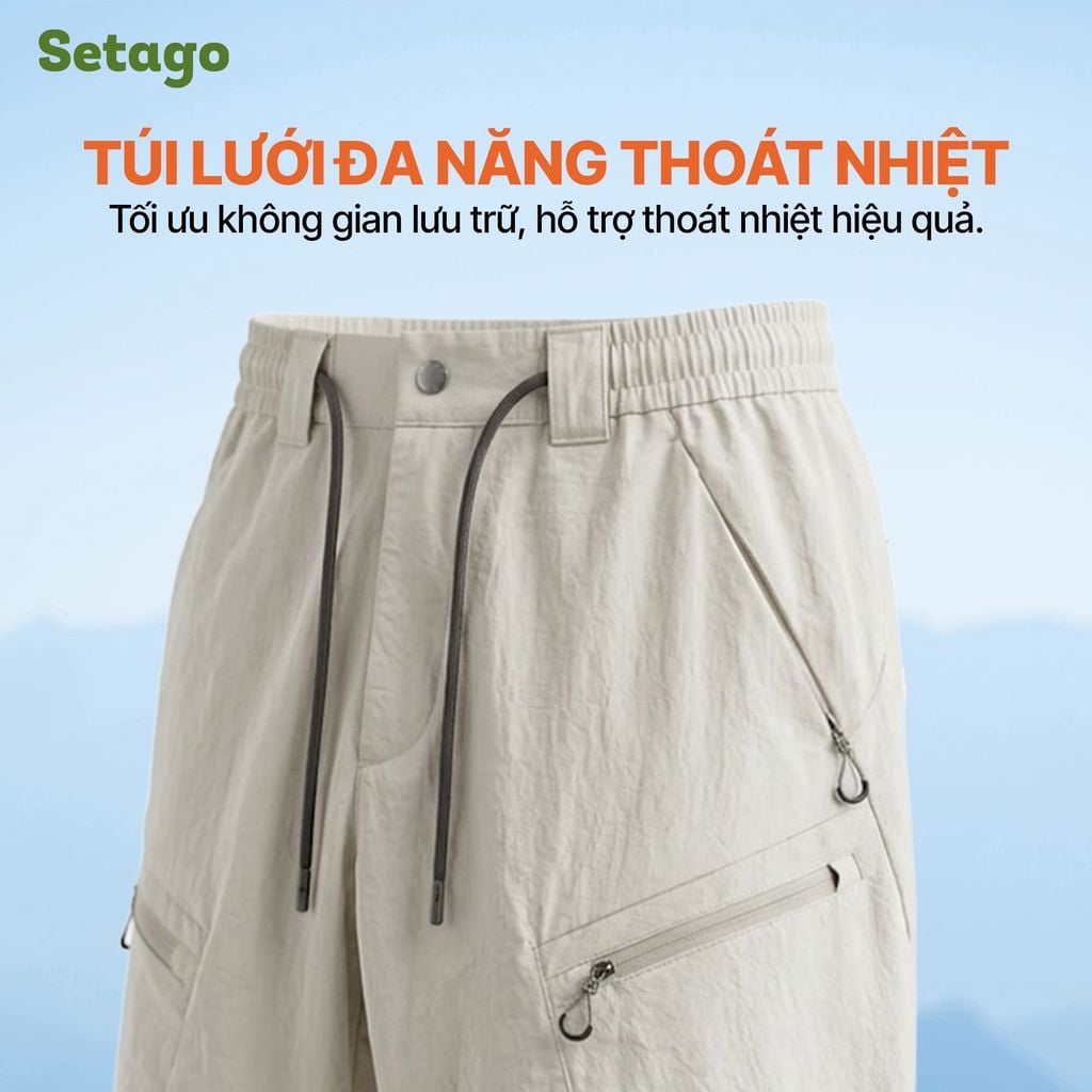 Quần dã ngoại ống cong Gemma vải gió kháng nước, nhẹ thoáng, thời trang