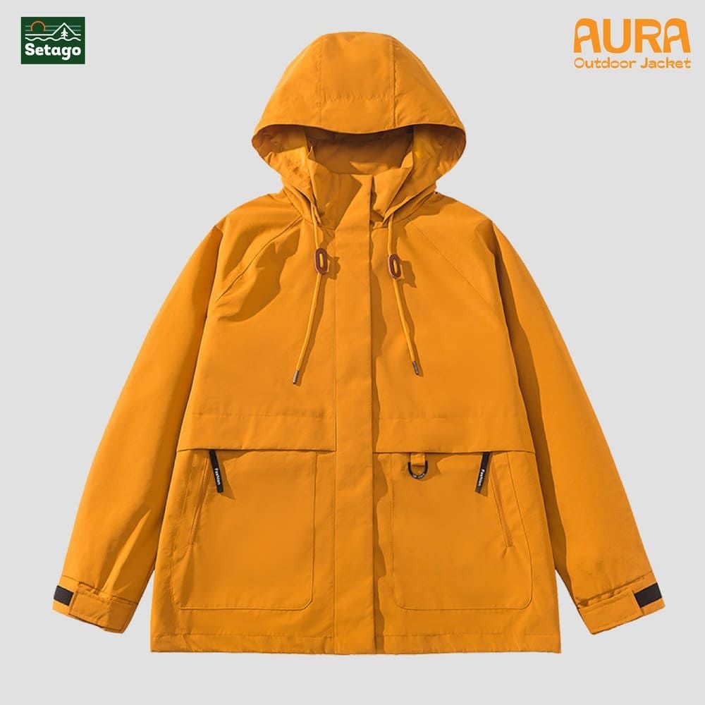 Áo khoác dã ngoại Aura - dáng oversize năng động với cổ cao giúp chống gió, chống thấm nước, chống nắng tối ưu