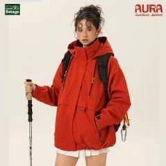 Áo khoác dã ngoại Aura - dáng oversize năng động với cổ cao giúp chống gió, chống thấm nước, chống nắng tối ưu