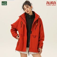 Áo khoác dã ngoại Aura - dáng oversize năng động với cổ cao giúp chống gió, chống thấm nước, chống nắng tối ưu