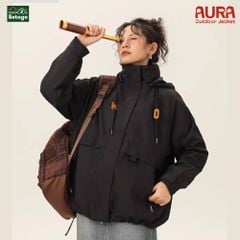 Áo khoác dã ngoại Aura - dáng oversize năng động với cổ cao giúp chống gió, chống thấm nước, chống nắng tối ưu