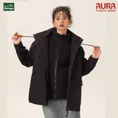 Áo khoác dã ngoại Aura - dáng oversize năng động với cổ cao giúp chống gió, chống thấm nước, chống nắng tối ưu