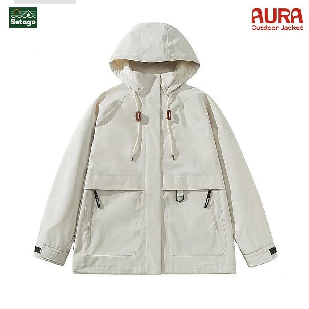 Áo khoác dã ngoại Aura - dáng oversize năng động với cổ cao giúp chống gió, chống thấm nước, chống nắng tối ưu