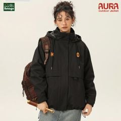 Áo khoác dã ngoại Aura - dáng oversize năng động với cổ cao giúp chống gió, chống thấm nước, chống nắng tối ưu