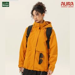 Áo khoác dã ngoại Aura - dáng oversize năng động với cổ cao giúp chống gió, chống thấm nước, chống nắng tối ưu