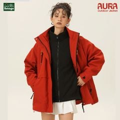 Áo khoác dã ngoại Aura - dáng oversize năng động với cổ cao giúp chống gió, chống thấm nước, chống nắng tối ưu