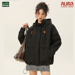Áo khoác dã ngoại Aura - dáng oversize năng động với cổ cao giúp chống gió, chống thấm nước, chống nắng tối ưu