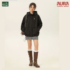 Áo khoác dã ngoại Aura - dáng oversize năng động với cổ cao giúp chống gió, chống thấm nước, chống nắng tối ưu
