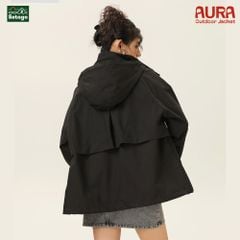 Áo khoác dã ngoại Aura - dáng oversize năng động với cổ cao giúp chống gió, chống thấm nước, chống nắng tối ưu