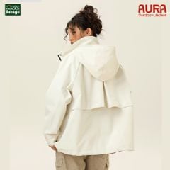 Áo khoác dã ngoại Aura - dáng oversize năng động với cổ cao giúp chống gió, chống thấm nước, chống nắng tối ưu
