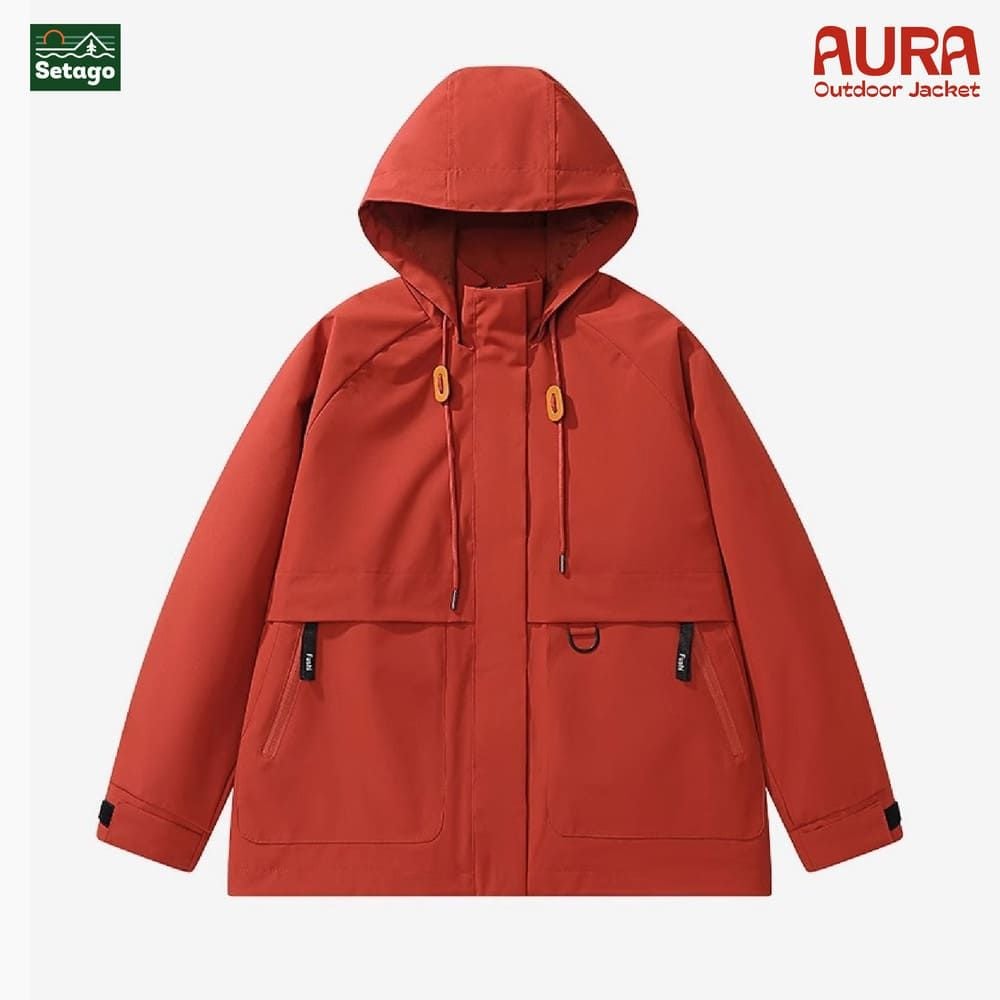 Áo khoác dã ngoại Aura - dáng oversize năng động với cổ cao giúp chống gió, chống thấm nước, chống nắng tối ưu