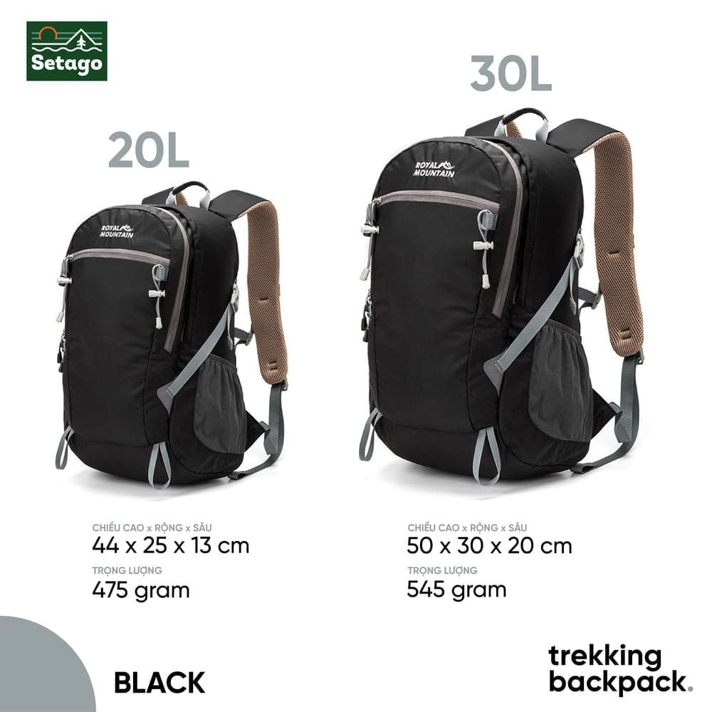 Balo Mountian Royal - Balo trekking, leo núi với dung tích 20-30L gọn nhẹ tiện lợi, chất liệu chống nước cao cấp