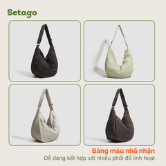 Túi tote vải Waffy dáng hobo chống thấm nhẹ thời trang