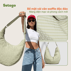 Túi tote vải Waffy dáng hobo chống thấm nhẹ thời trang