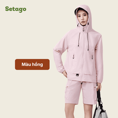 Bộ quần short và áo khoác chống nắng Macca chất liệu lụa băng thoáng mát