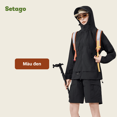 Bộ quần short và áo khoác chống nắng Macca chất liệu lụa băng thoáng mát