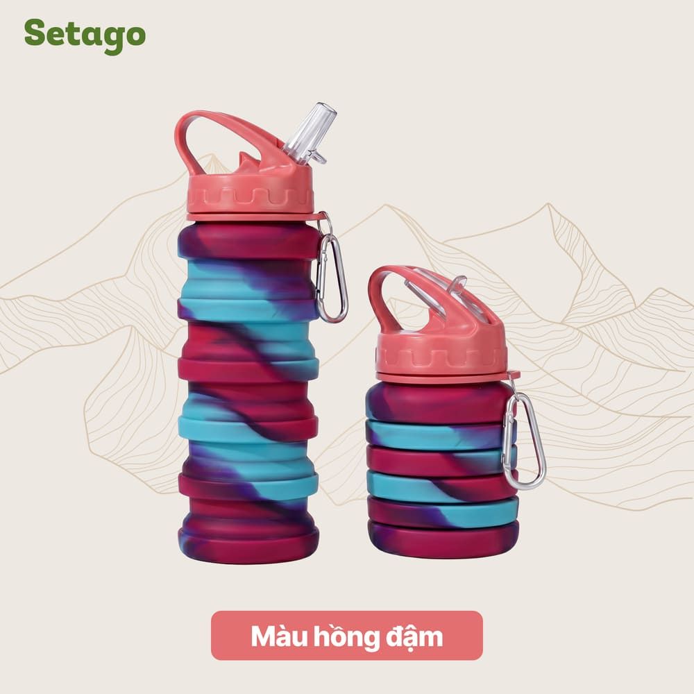 Bình nước thể thao, du lịch gấp gọn Telec cá tính, đa năng, tiện lợi