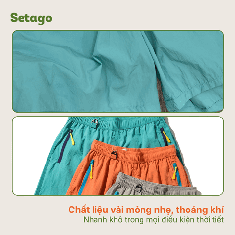 Quần short mùa hè Lumi chất vải mỏng nhẹ nhanh khô thoáng khí