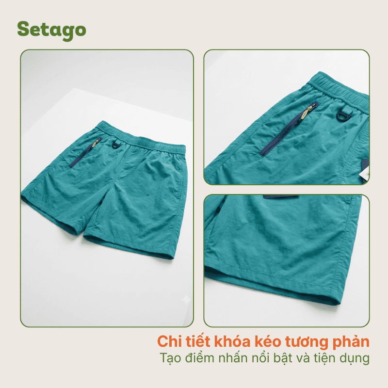 Quần short mùa hè Lumi chất vải mỏng nhẹ nhanh khô thoáng khí