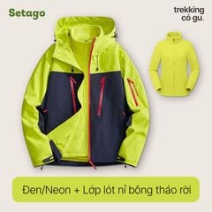 Áo khoác leo núi ExCore 3 trong 1 lót nỉ tháo rời