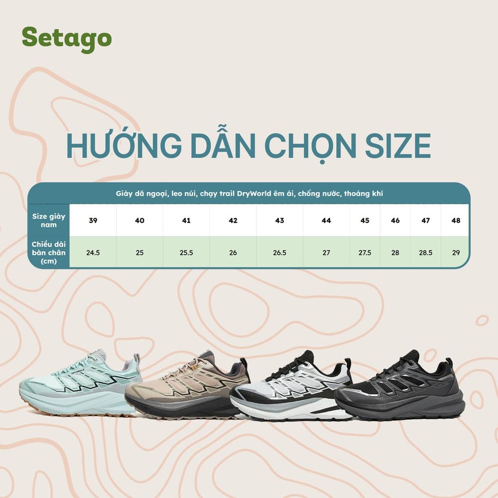 Giày dã ngoại DryWorld chống nước bám địa hình