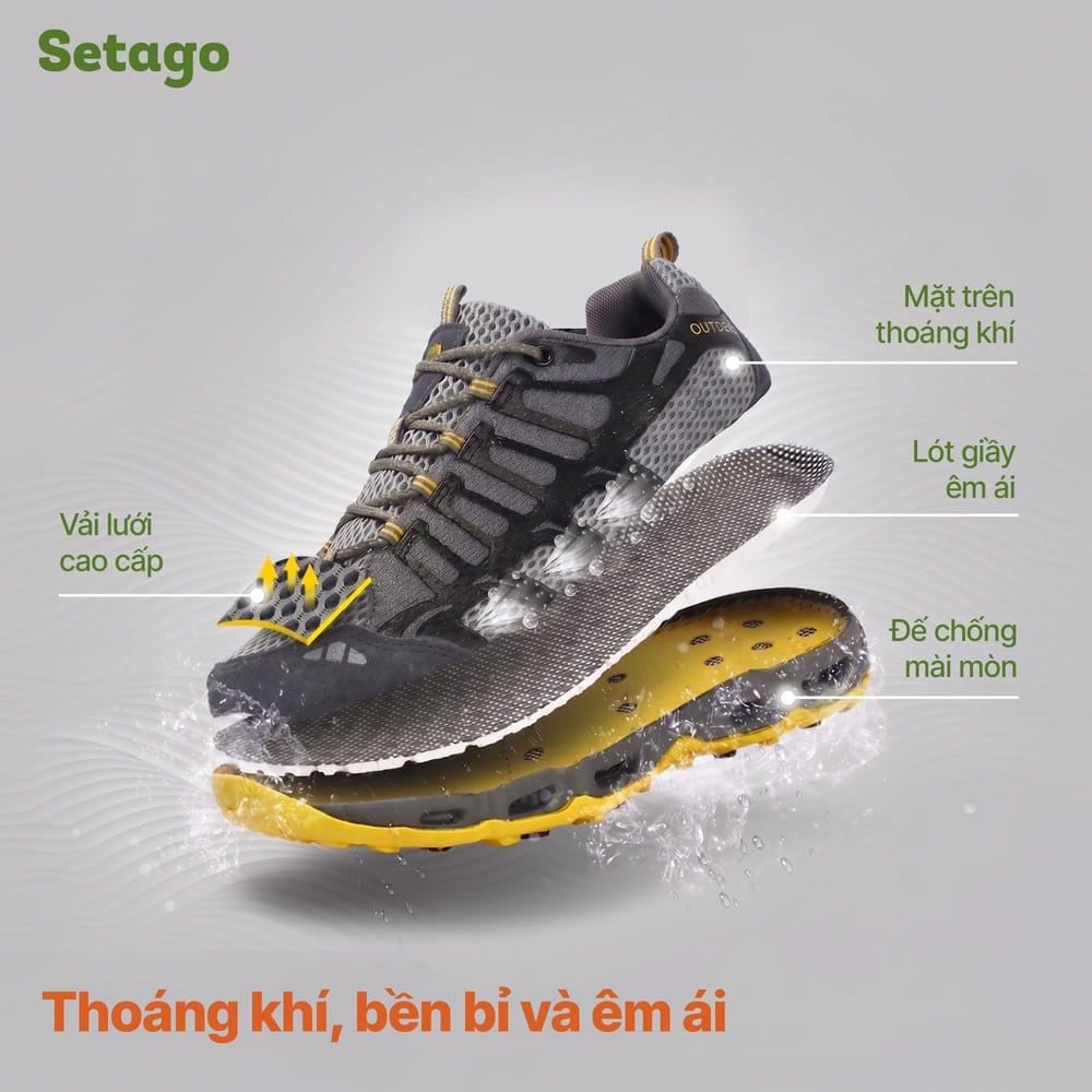 Giày dã ngoại Aqua Rock bám đá thoát nước