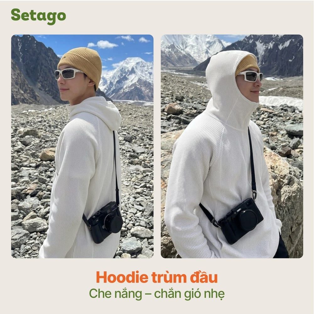 Áo hoodie chạy bộ Air Waffle Setago thoáng khí