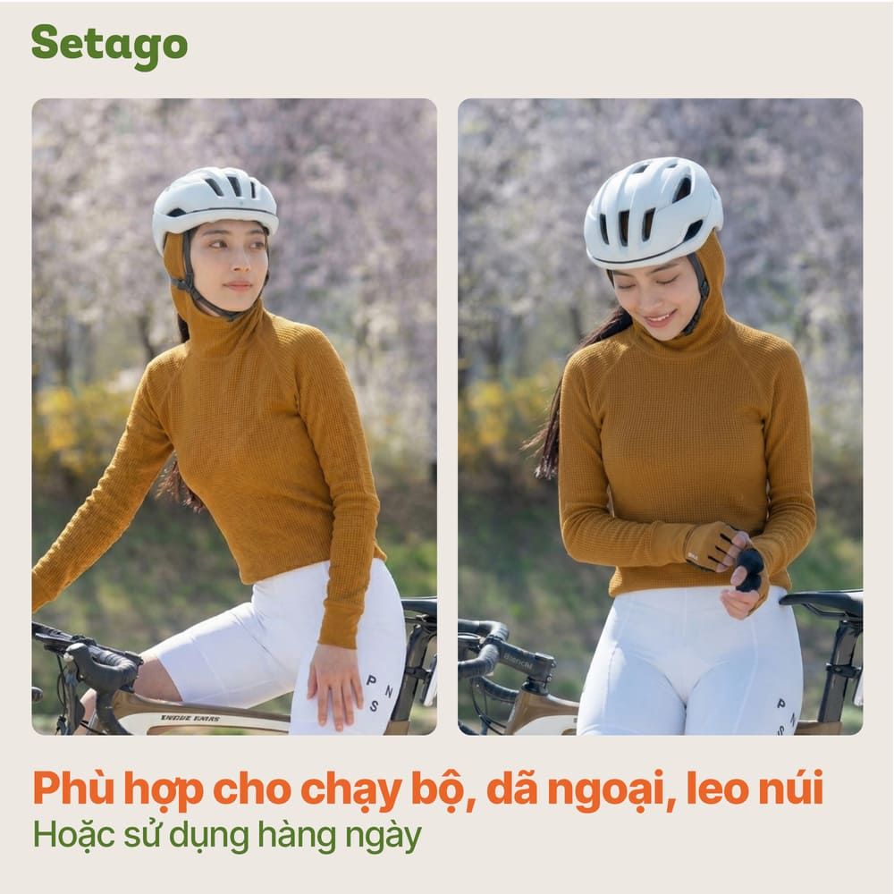 Áo hoodie chạy bộ Air Waffle Setago thoáng khí