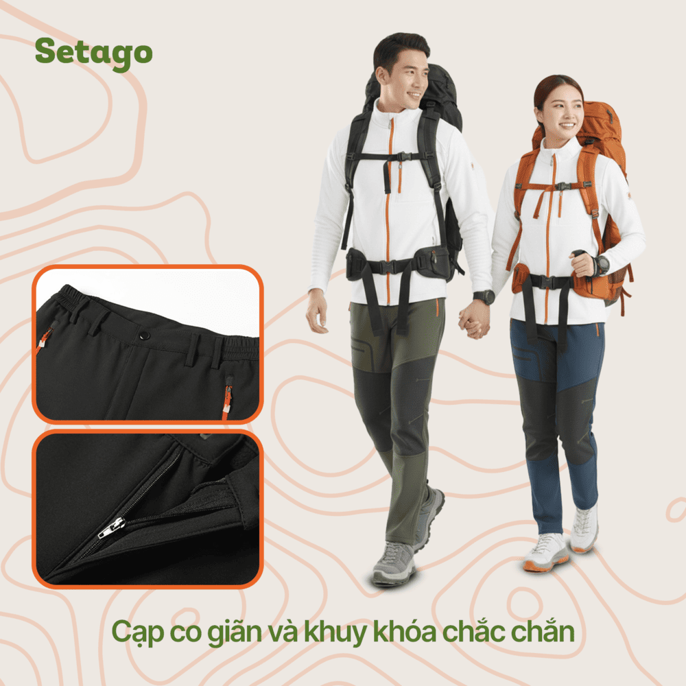 Quần leo núi lót nỉ mùa đông Alaska - Giữ ấm, trượt nước, chống mài mòn