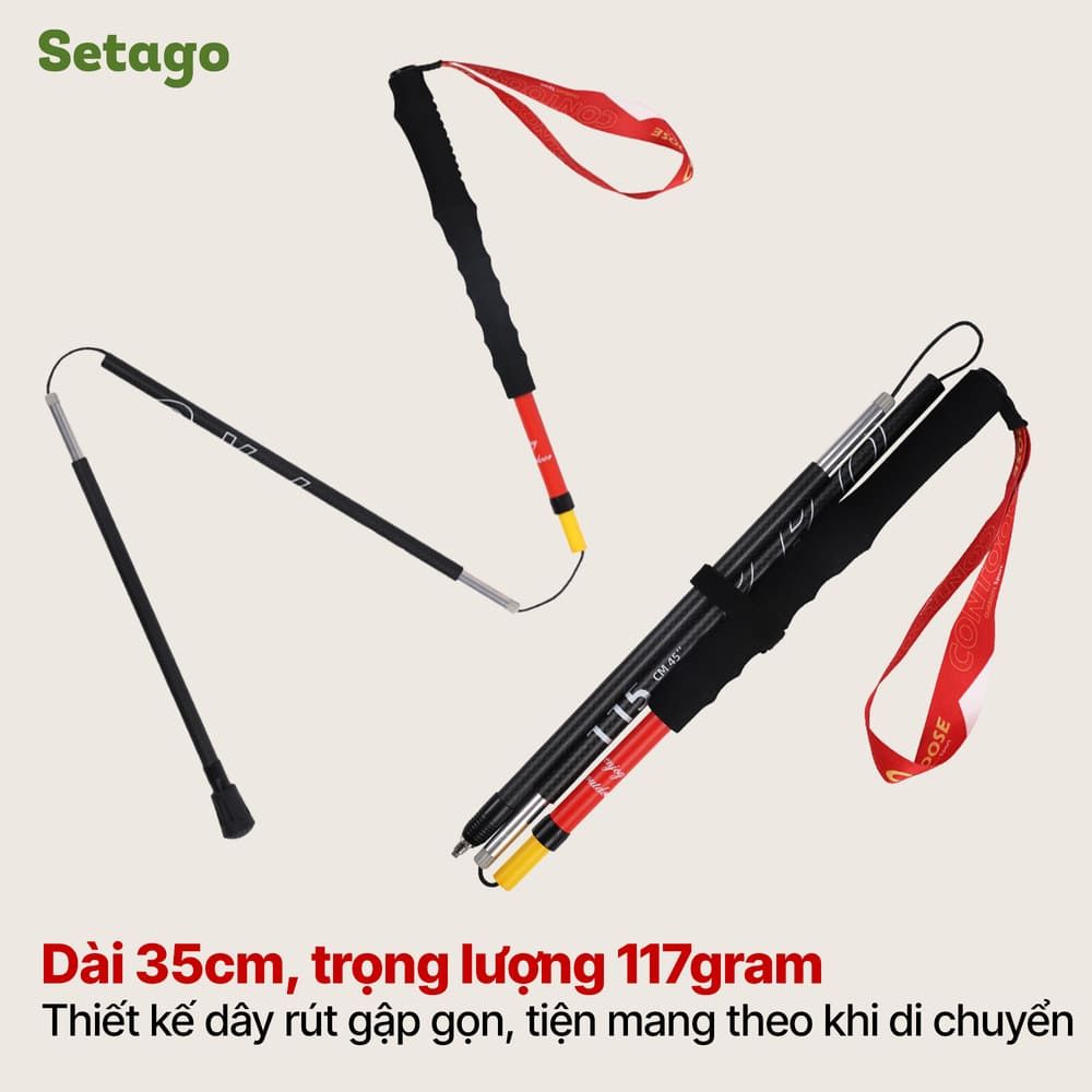 Gậy chạy trail Contoose T800 sợi carbon siêu nhẹ
