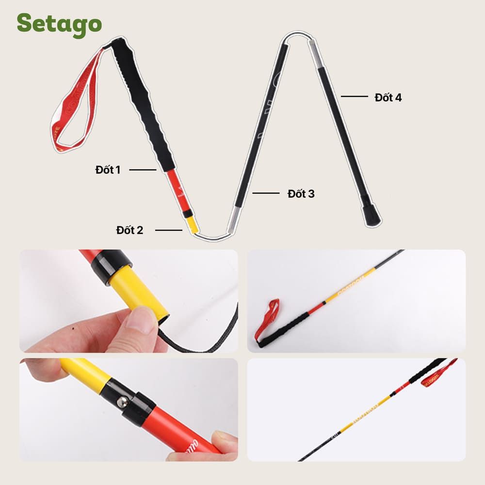 Gậy chạy trail Contoose T800 sợi carbon siêu nhẹ