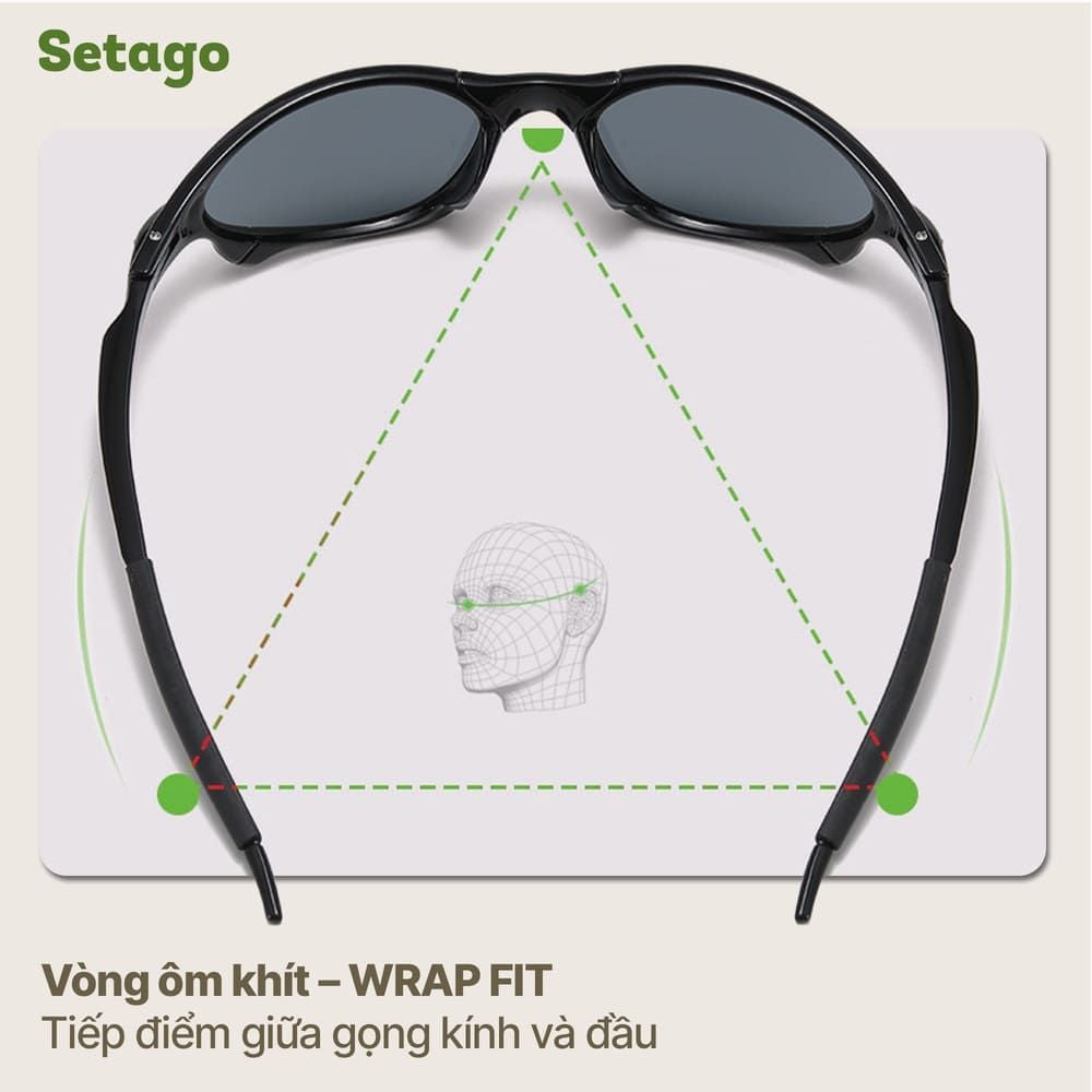 Kính thể thao Cyber phong cách Y2K Futuristic – Chống UV380 gọng kim loại ôm sát