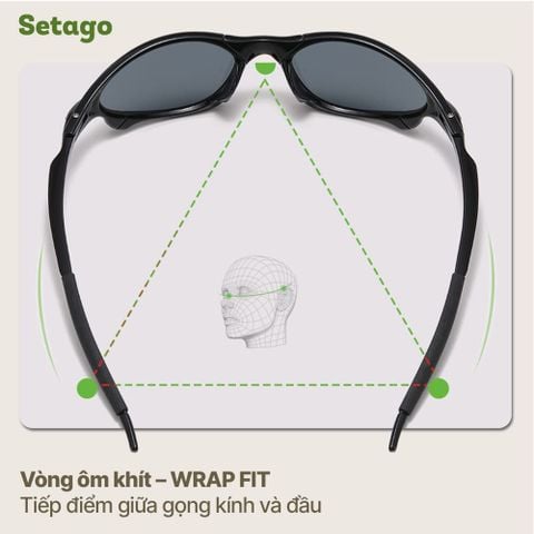 Kính thể thao Cyber phong cách Y2K Futuristic – Chống UV380 gọng kim loại ôm sát