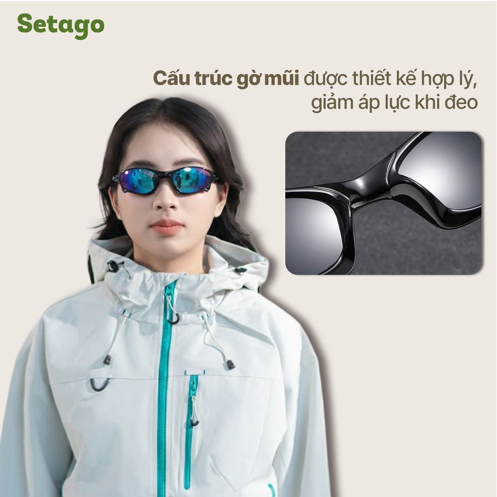 Kính thể thao Cyber phong cách Y2K Futuristic – Chống UV380 gọng kim loại ôm sát