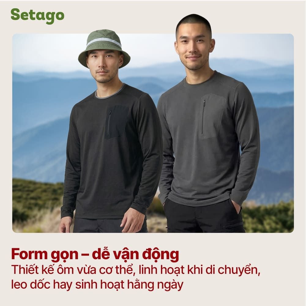 Áo dài tay dã ngoại Ember lót nỉ mỏng nhanh khô