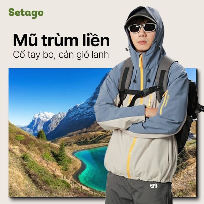 Áo khoác leo núi ExCore 3 trong 1 lót nỉ tháo rời